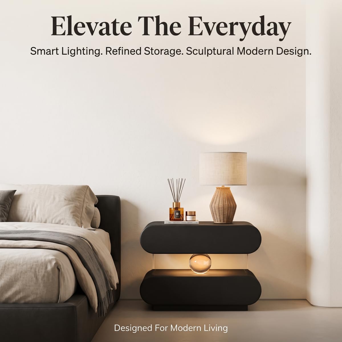 Floating Crystal End Table Auto Sensor Light