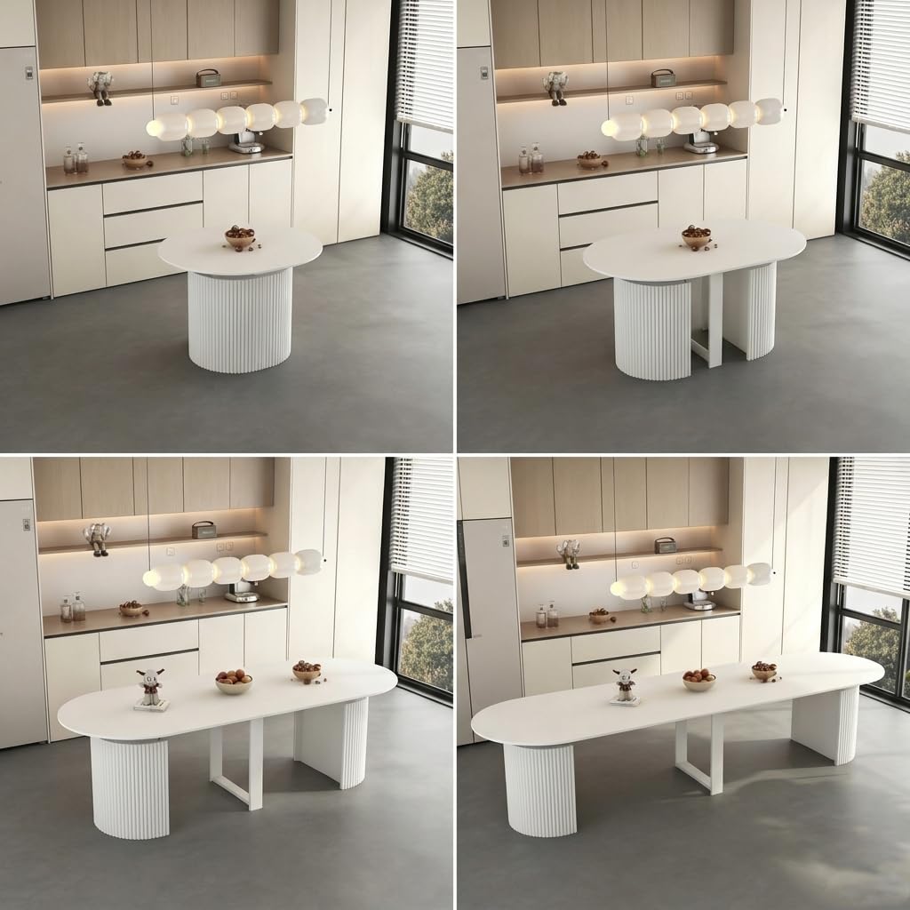 Extendable Oval Dining Table Set
