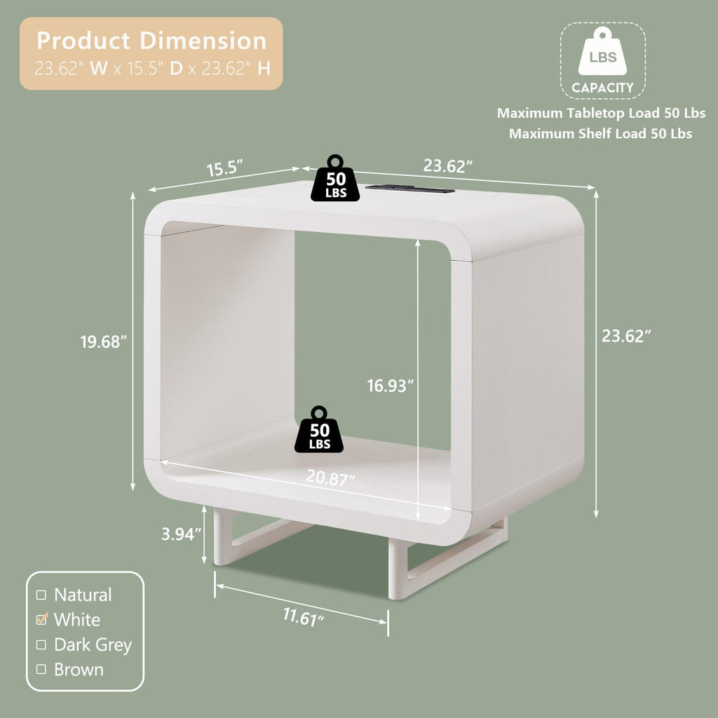 Curved Two-Tier End Table