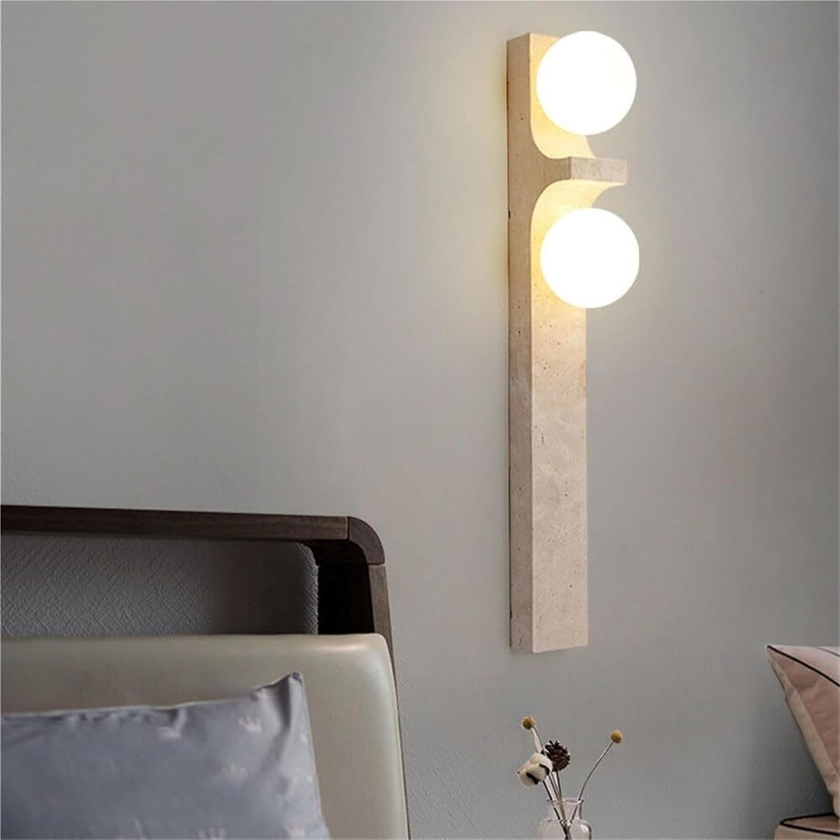 Nordic Industrial Style Yellow Travertine Wall Lamp
