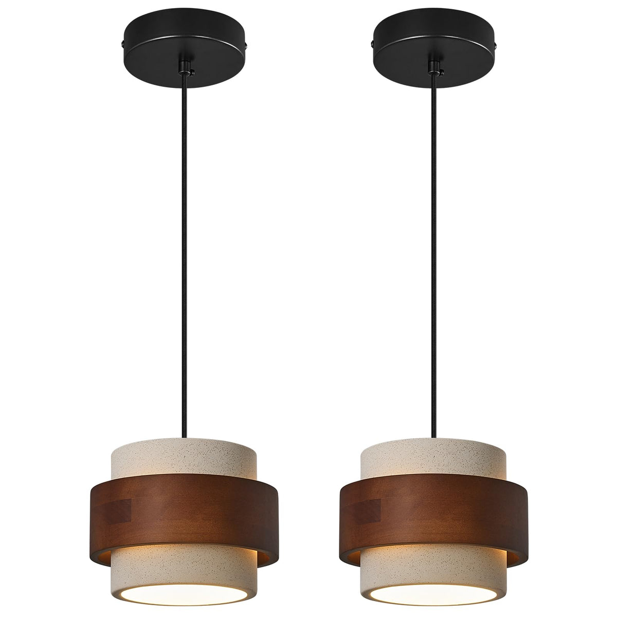 Cement & Wood Pendant Light