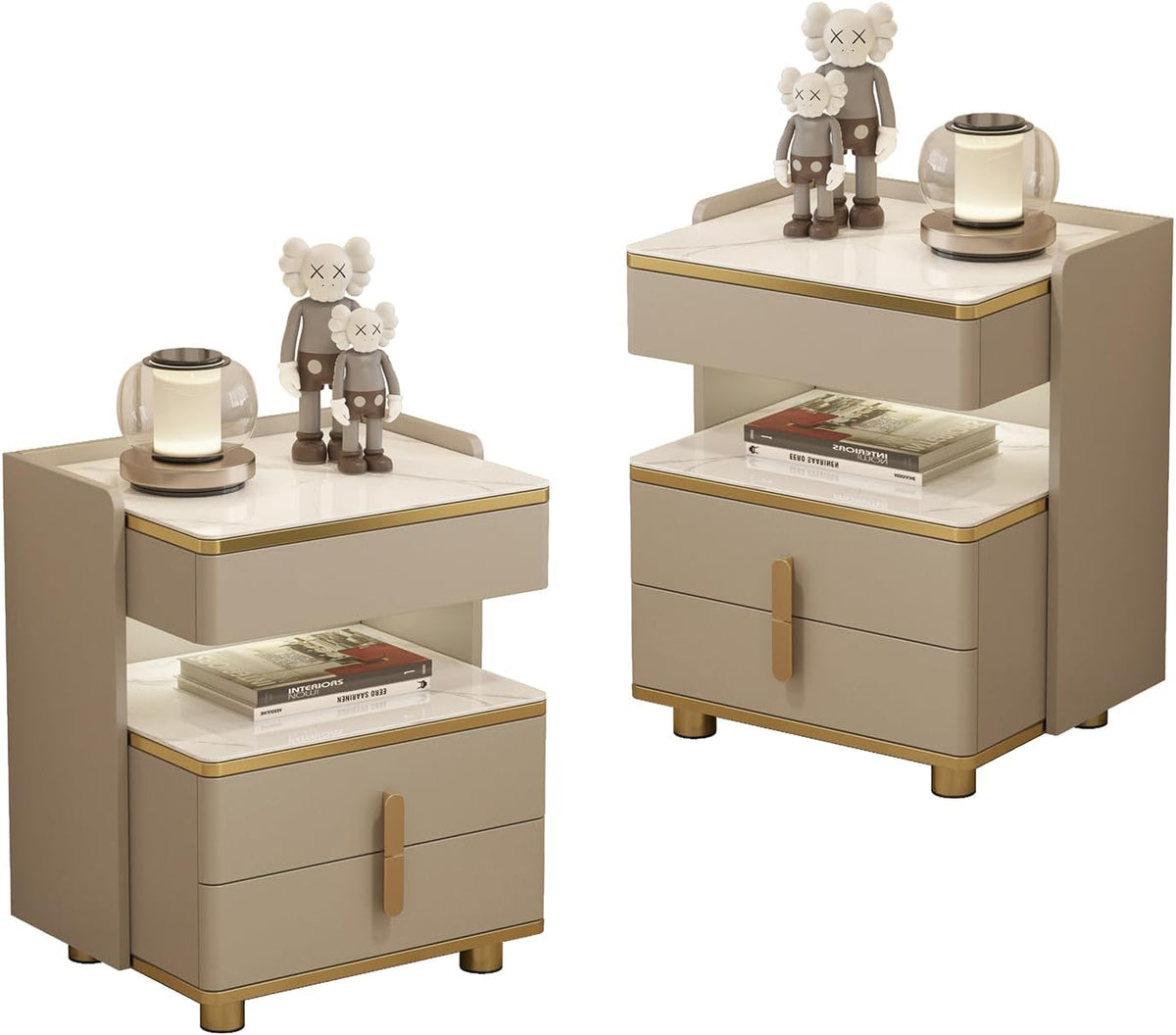 Nightstand Storage Cabinet Set