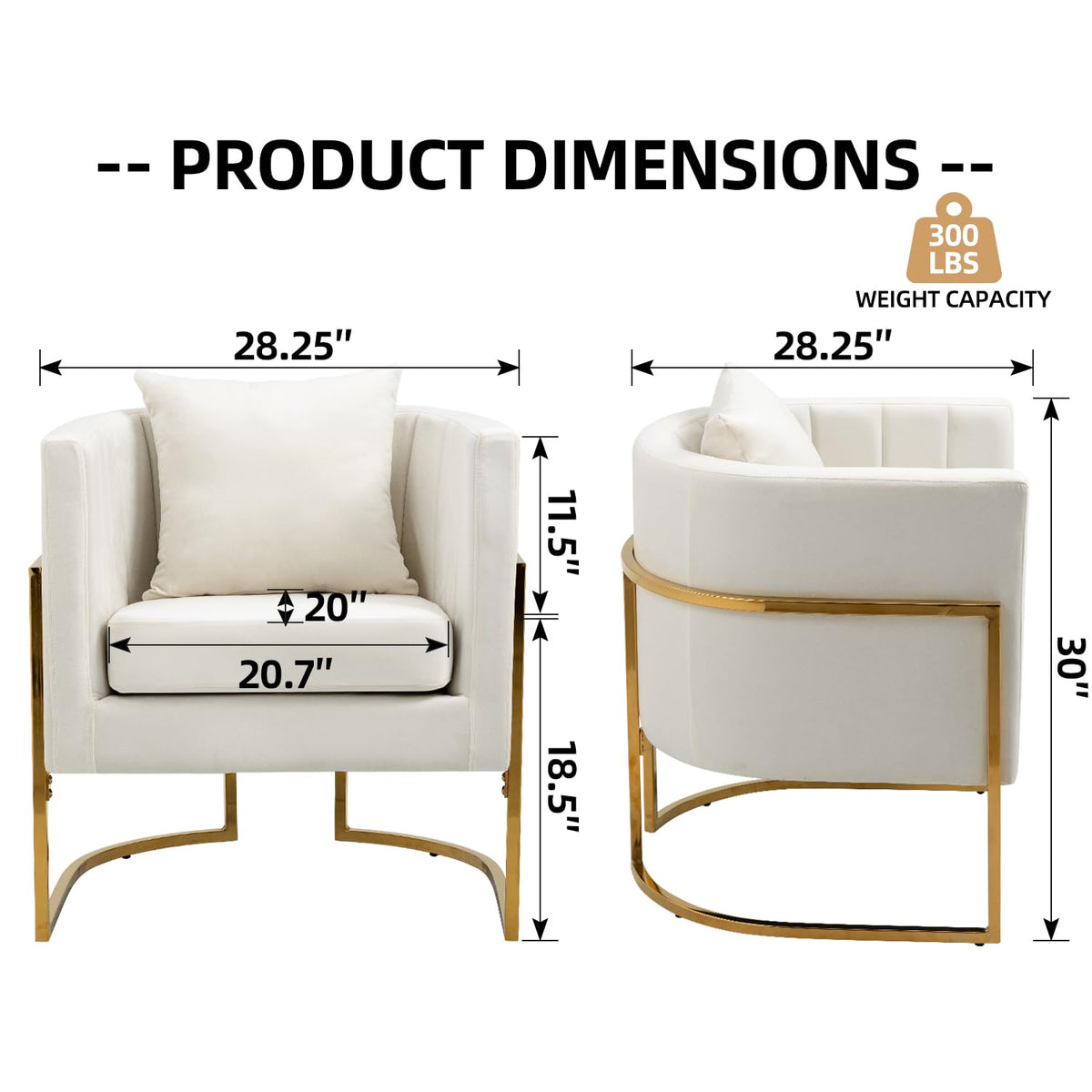 Velvet Barrel Accent Chair with Pillow