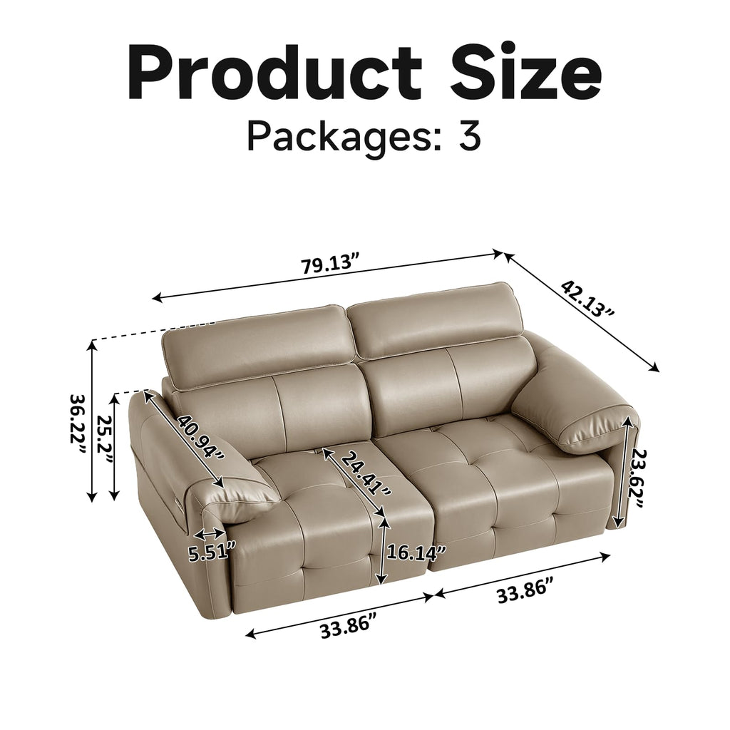 Electric Pull Out Sofa With Adjustable Headrests