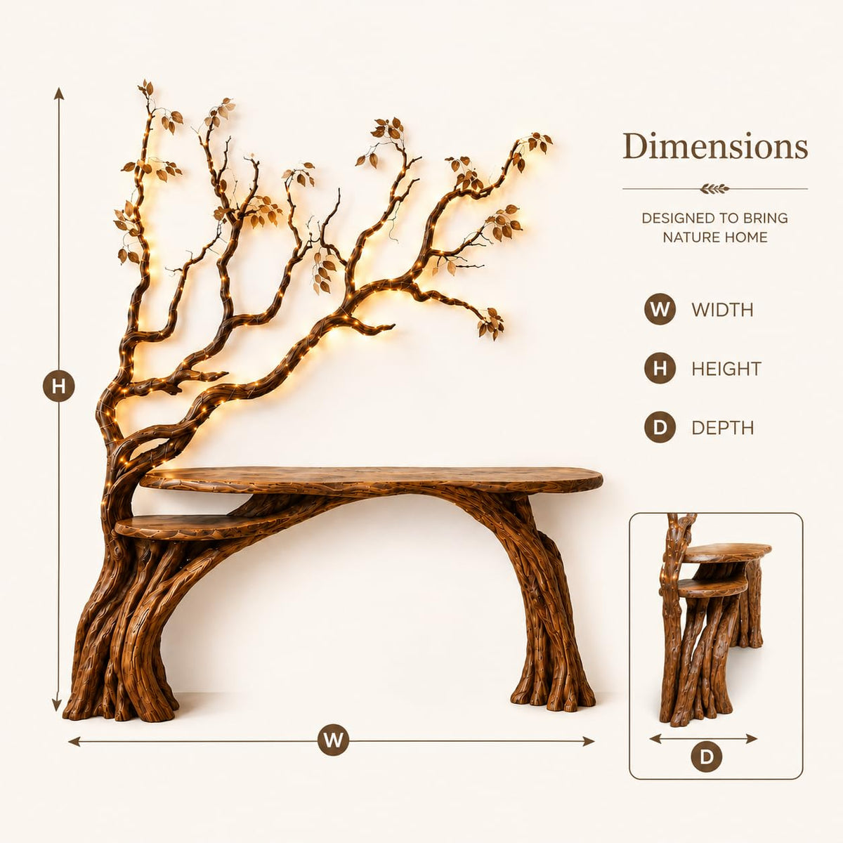 Tree Branch Wood Console Table