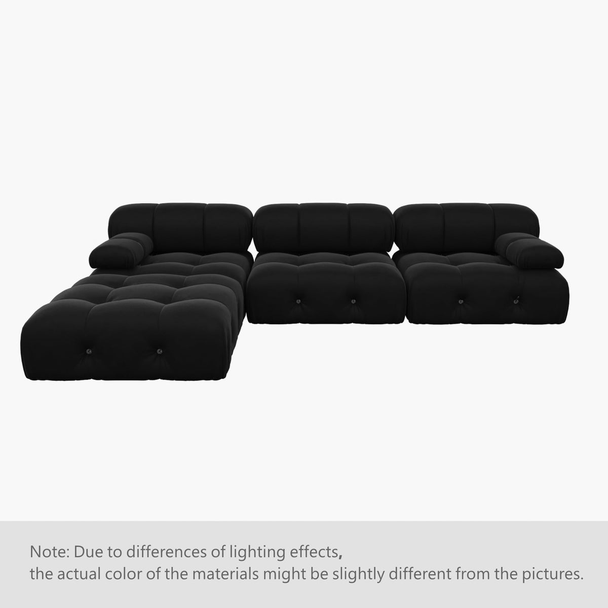 JACH Black Modular Sectional Sofa