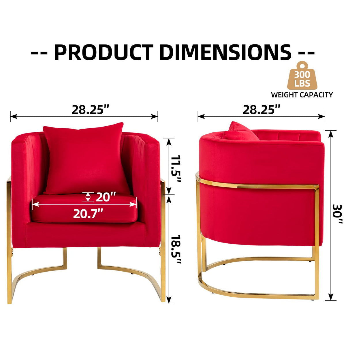 Velvet Barrel Accent Chair with Pillow