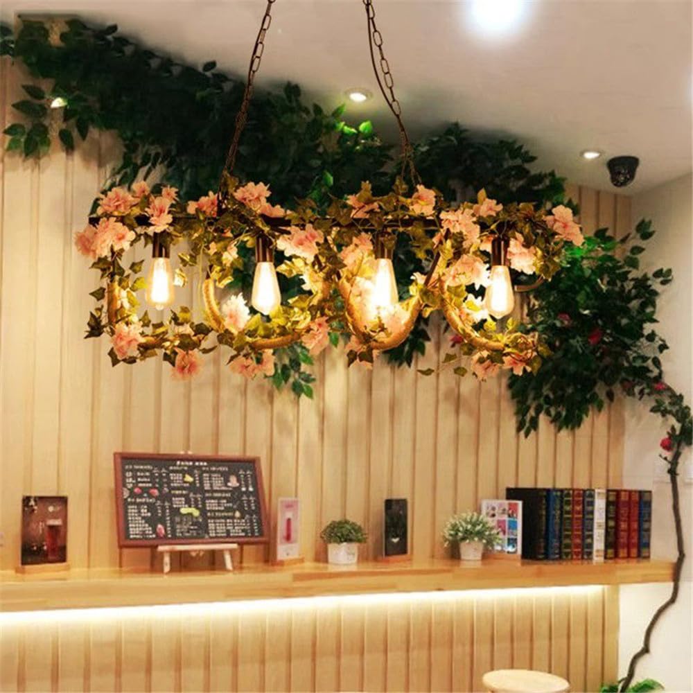 American Pastoral Restaurant Pendant Light LED Retro Creativity Hemp Rope Music