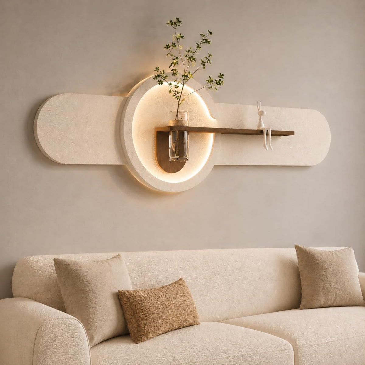 Horizontal 3D Textured LED Wall Art