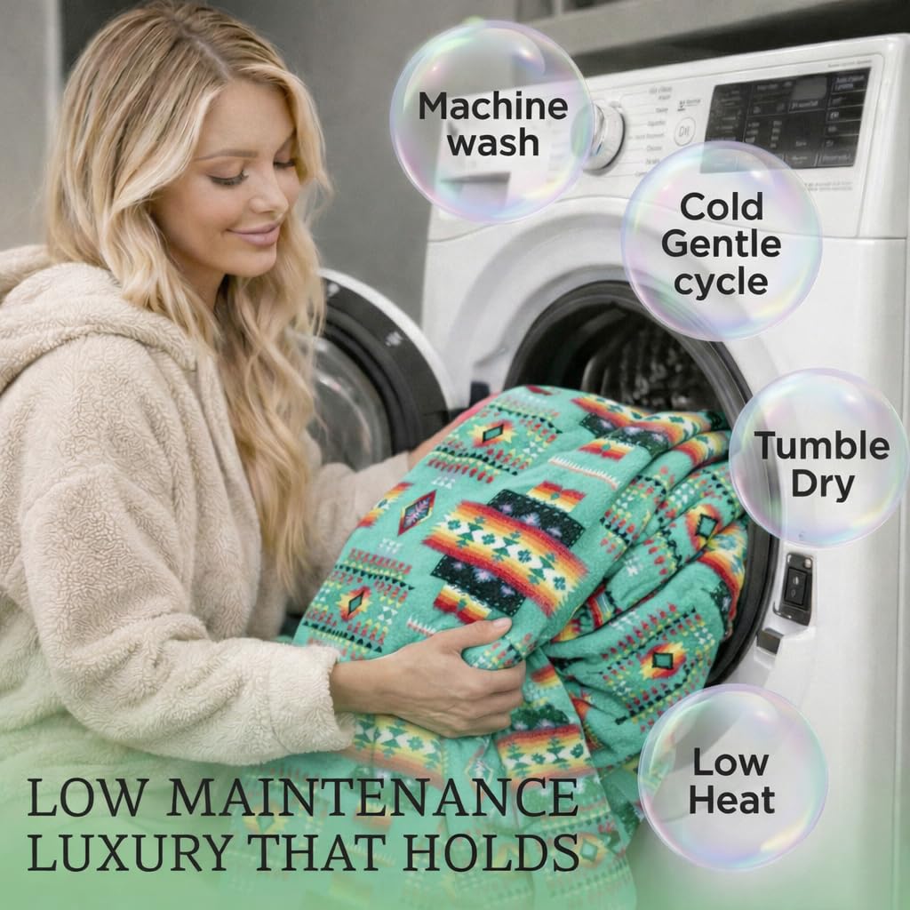 Sacred Thread Aztec Blanket Fleece, Western Blanket (Coffee Flannel) (King)