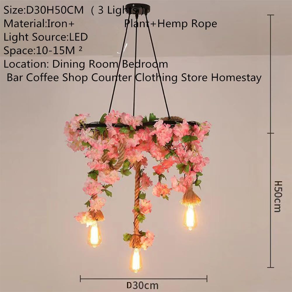 American Pastoral Restaurant Pendant Light LED Retro Creativity Hemp Rope Music