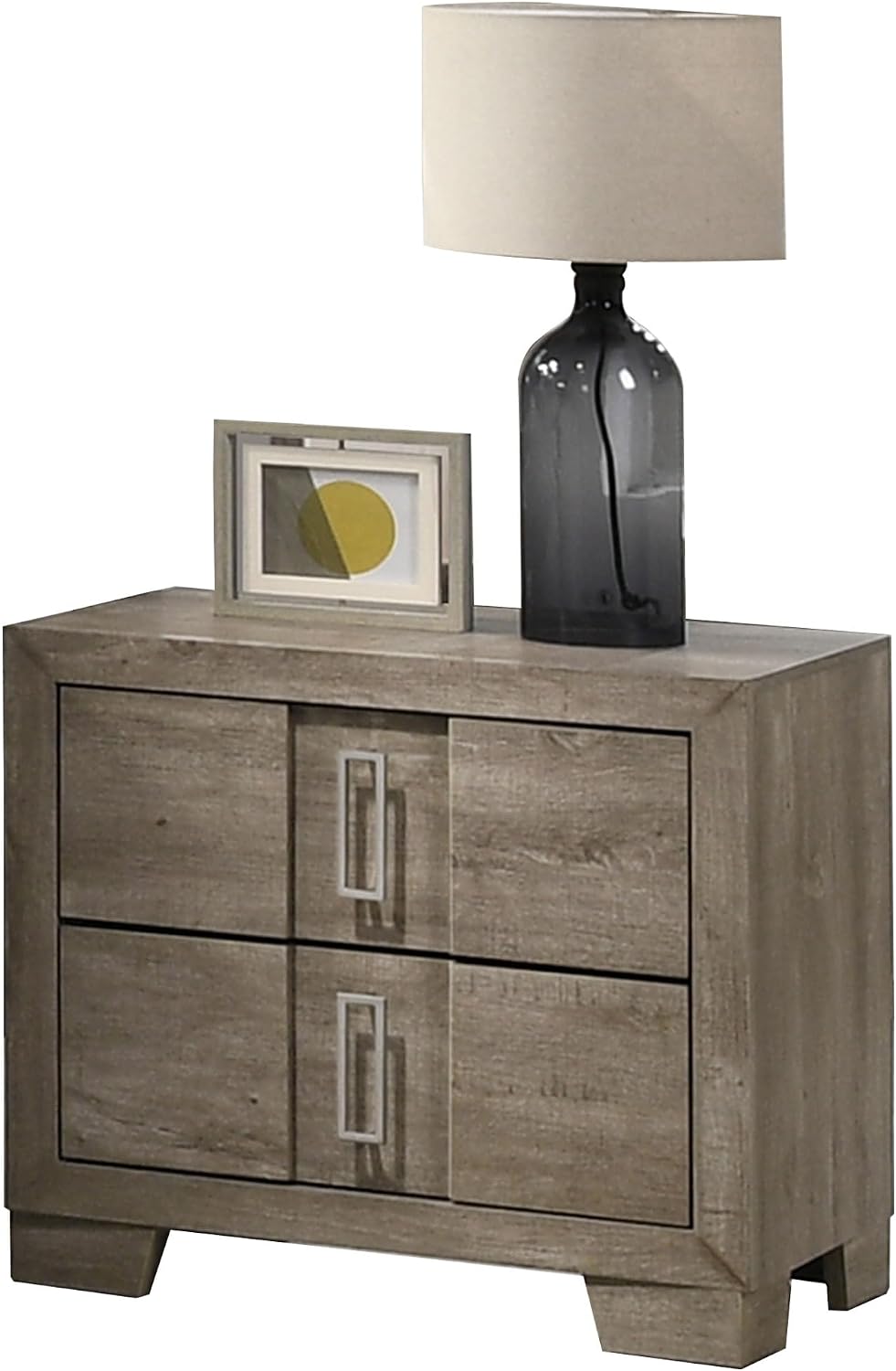 Light Brown Queen Bed & Nightstand Set