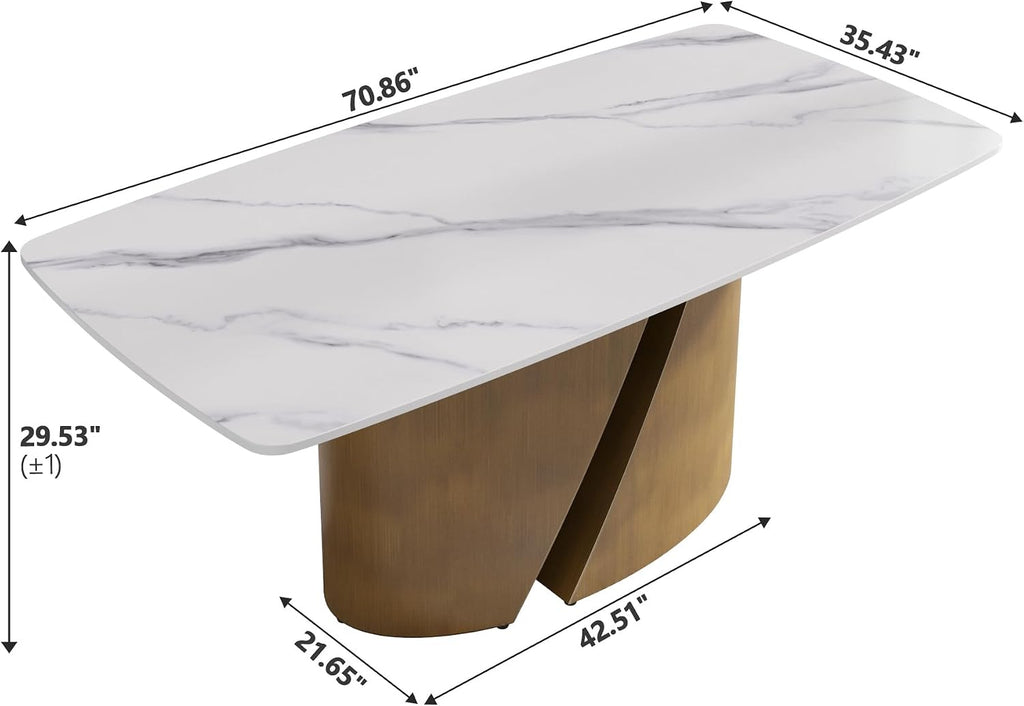 White Sintered-Stone Dining Table