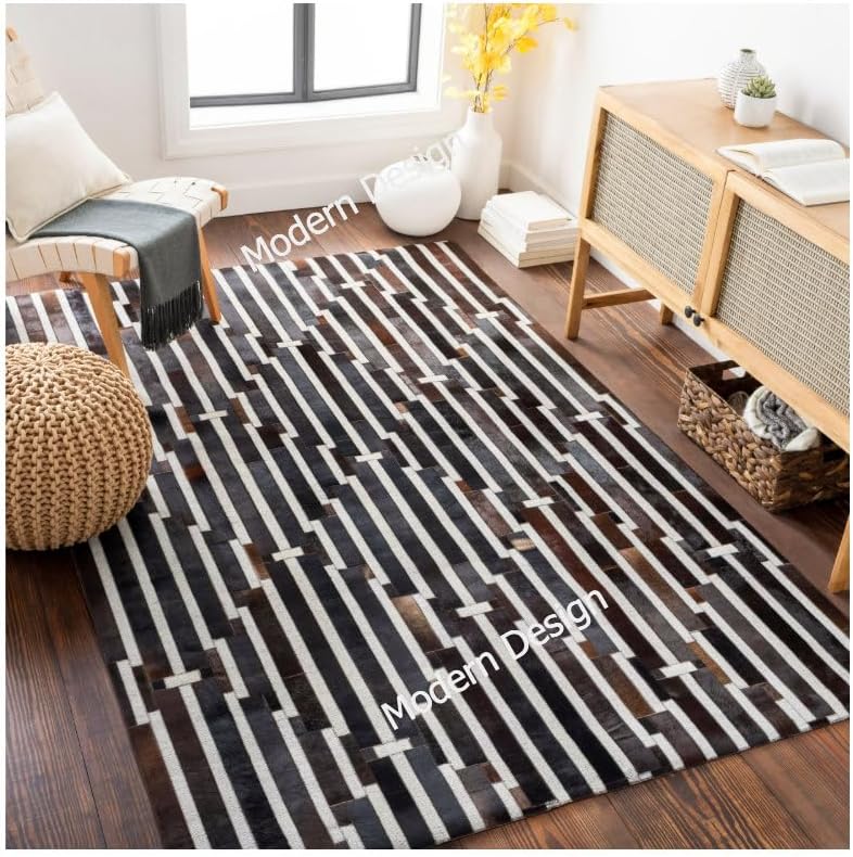Modern Design Patchwork Cowhide Area Rug