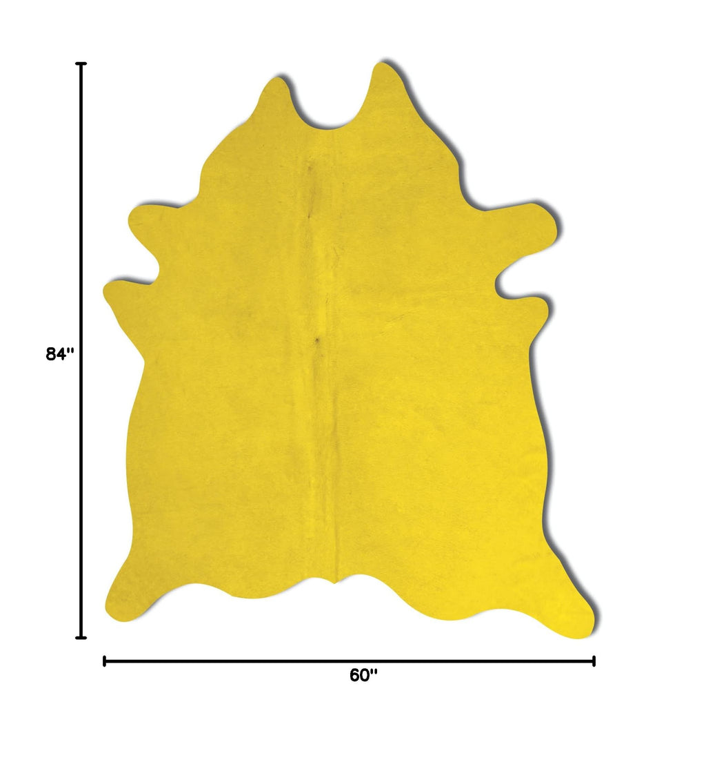 Natural Geneva Cowhide Area Rug, Off-White, 6 ft x 7 ft