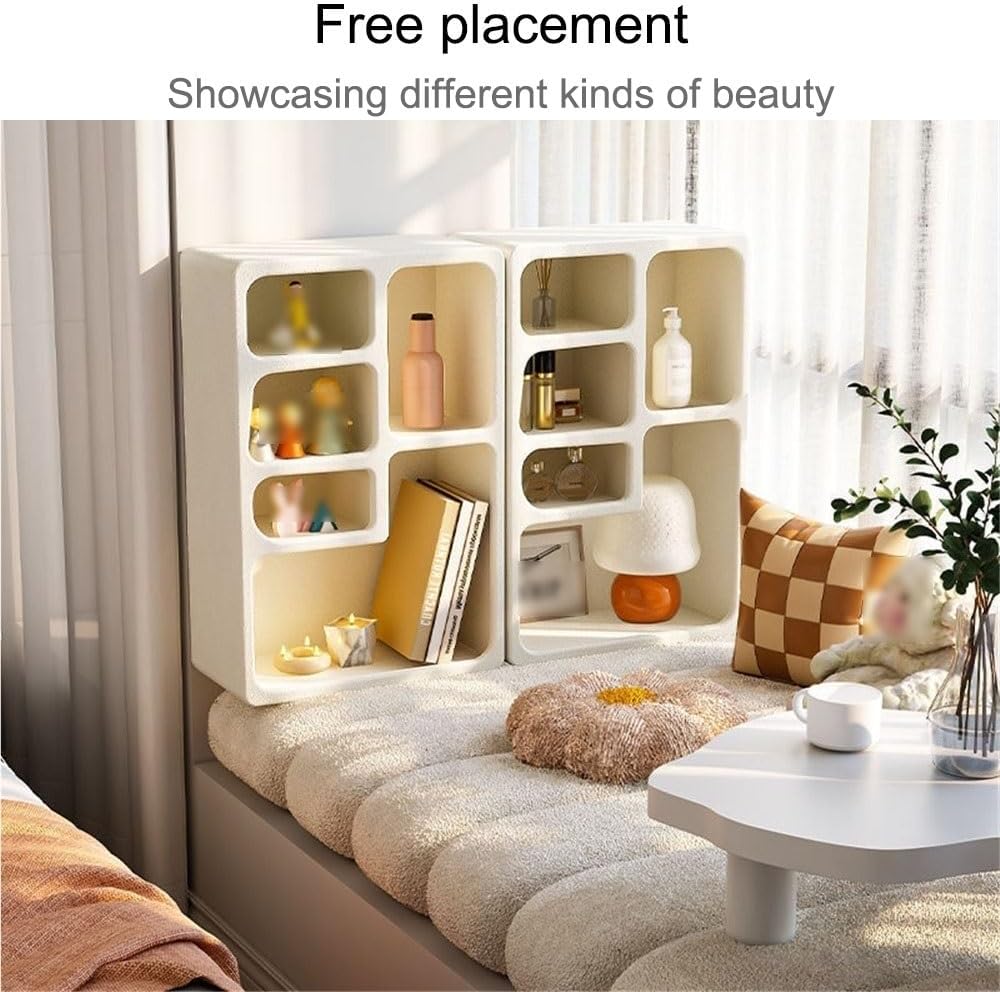 5-Cube Wood Storage Organizer, Geometric, Versatile Arched Wall Shelf and Home Storage Solution, Floating Shelf for Books, Cups, Cosmetics and Decorative Items