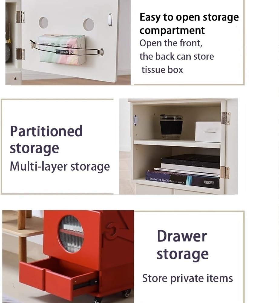 Robot Shaped Storage Cabinet for Bedroom or Living Room, Cute Accent Furniture with 3-Tier Storage, Display Shelf, Creative Special Nightstand or Side Table(Yellow)