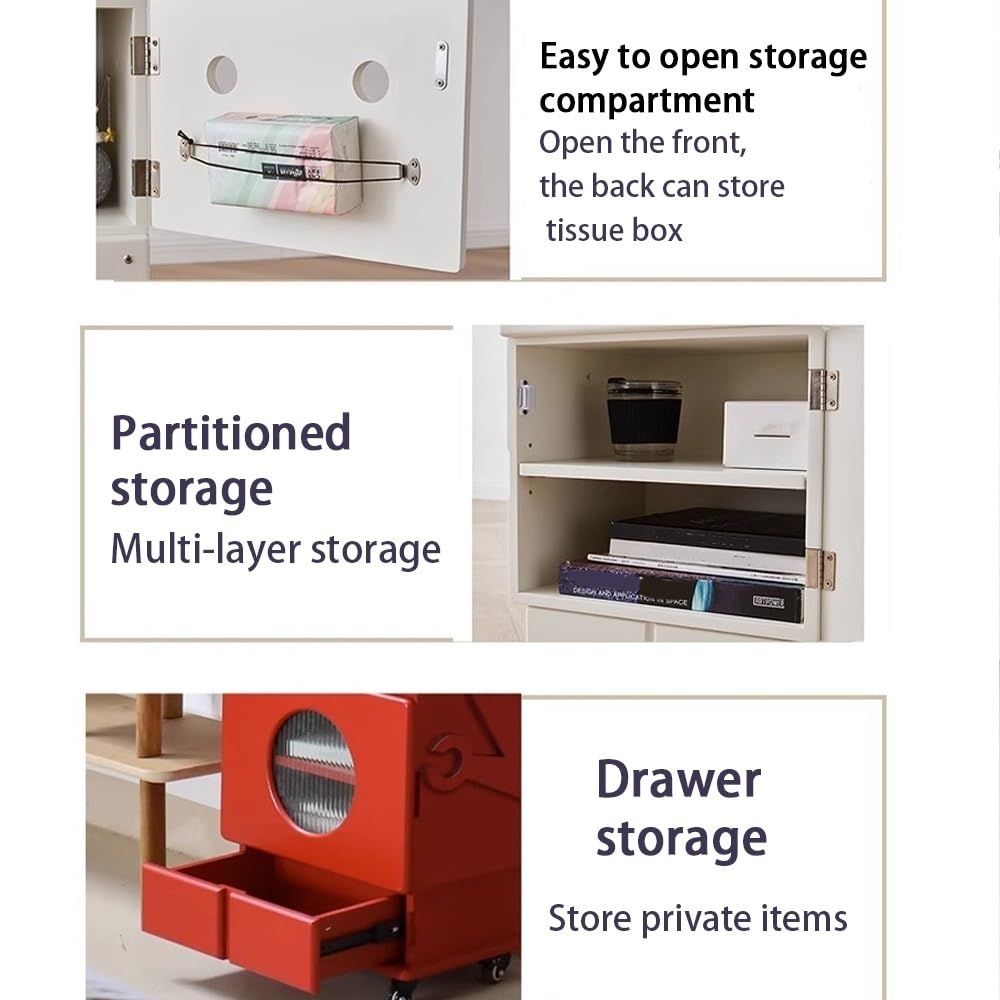 Robot Shaped Storage Cabinet for Bedroom or Living Room, Cute Accent Furniture with 3-Tier Storage, Display Shelf, Creative Special Nightstand or Side Table(Yellow)