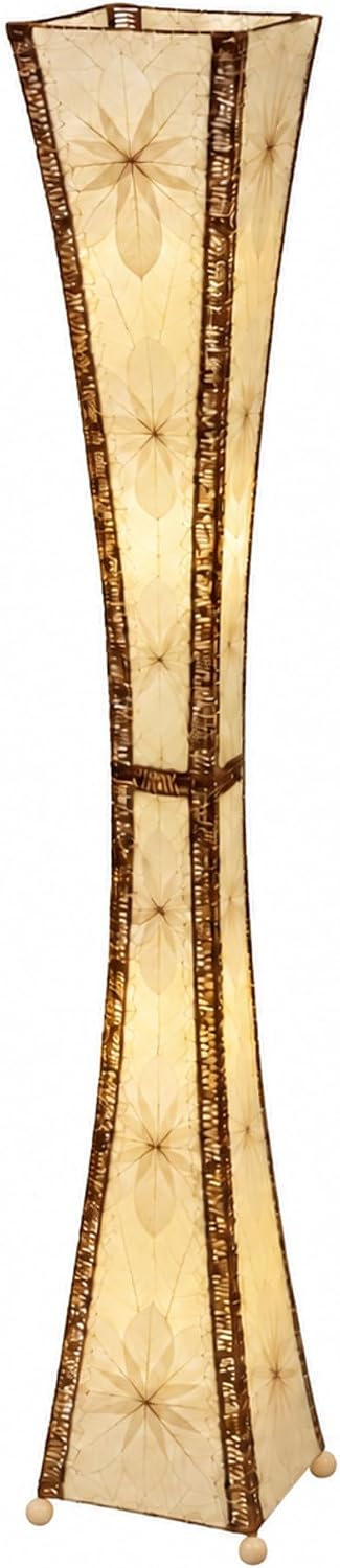 Eangee Home Design Hourglass Giant Floor Lamp Natural Shade Made of Real Jackfruit