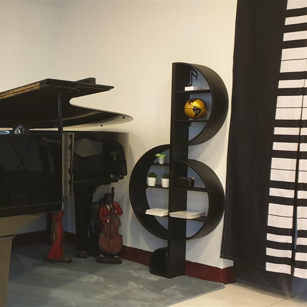 Musical Note Gold Metal Wall Bookshelf