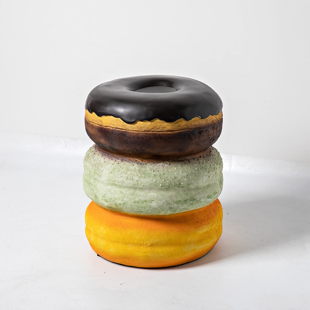 Cute Doughnut Food Stool Hand Painted Resin Shoe Changing Seat