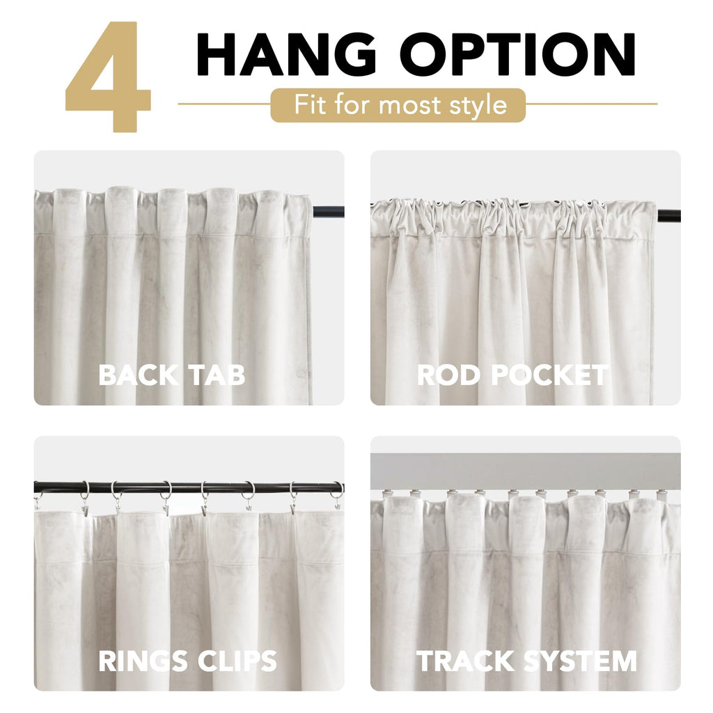 Velvet Color-Block Curtain Set
