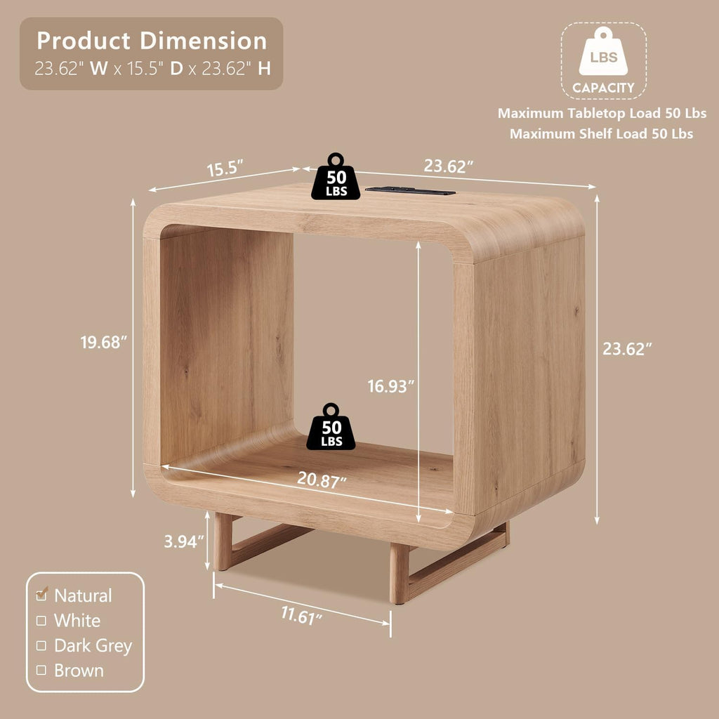 Curved Two-Tier End Table