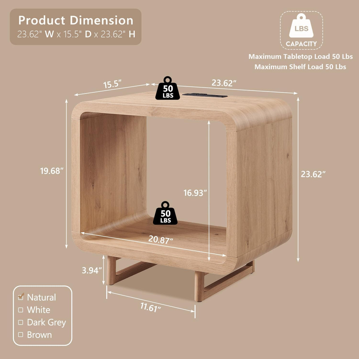 Curved Two-Tier End Table