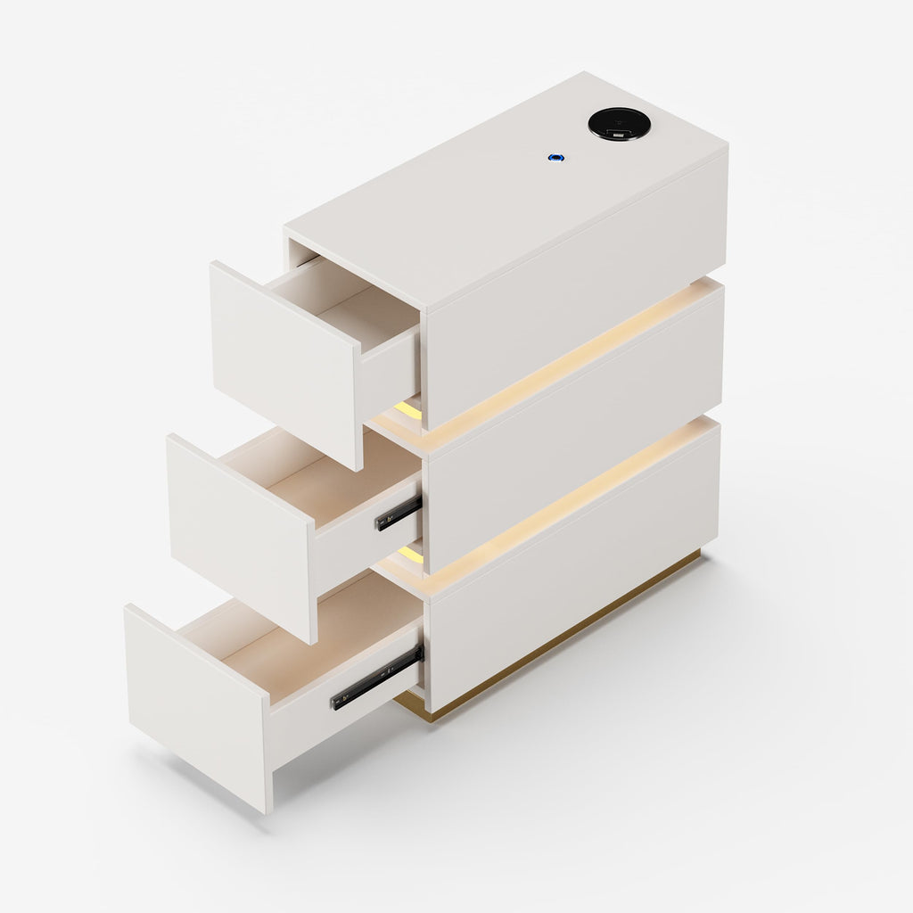 Narrow Smart Nightstand with Wireless Charging