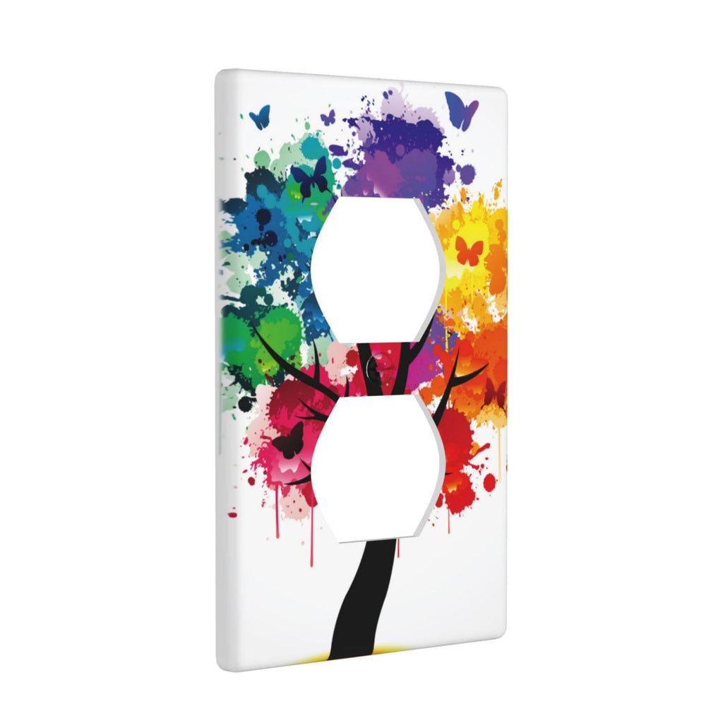 Cartoon Ice Cream Cone With Dripping White Glaze And Wafer Decor Print Light Switch Plate Cover Plastic Wall Plates (Single Gang Electrical Switch Duplex Outlet Cover)