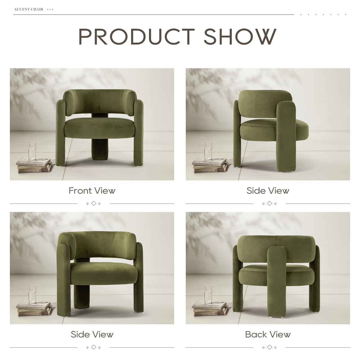 COLAMY Modern Velvet Accent Chairs Set of 2