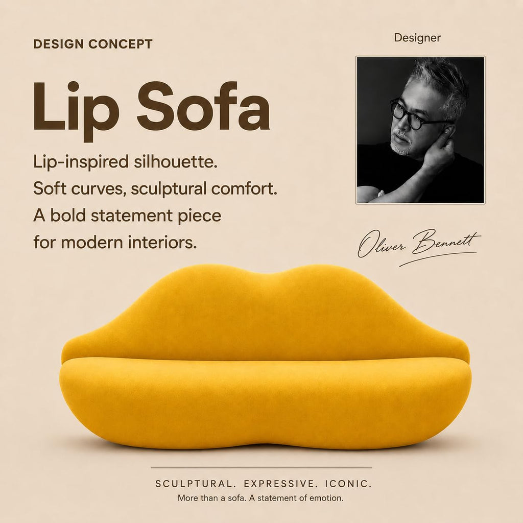 Lip-Shaped Sculptural Sofa, Modern Artistic Statement Couch, Unique Curved Accent Seating for Home and Commercial Spaces.(White，78.74inches)