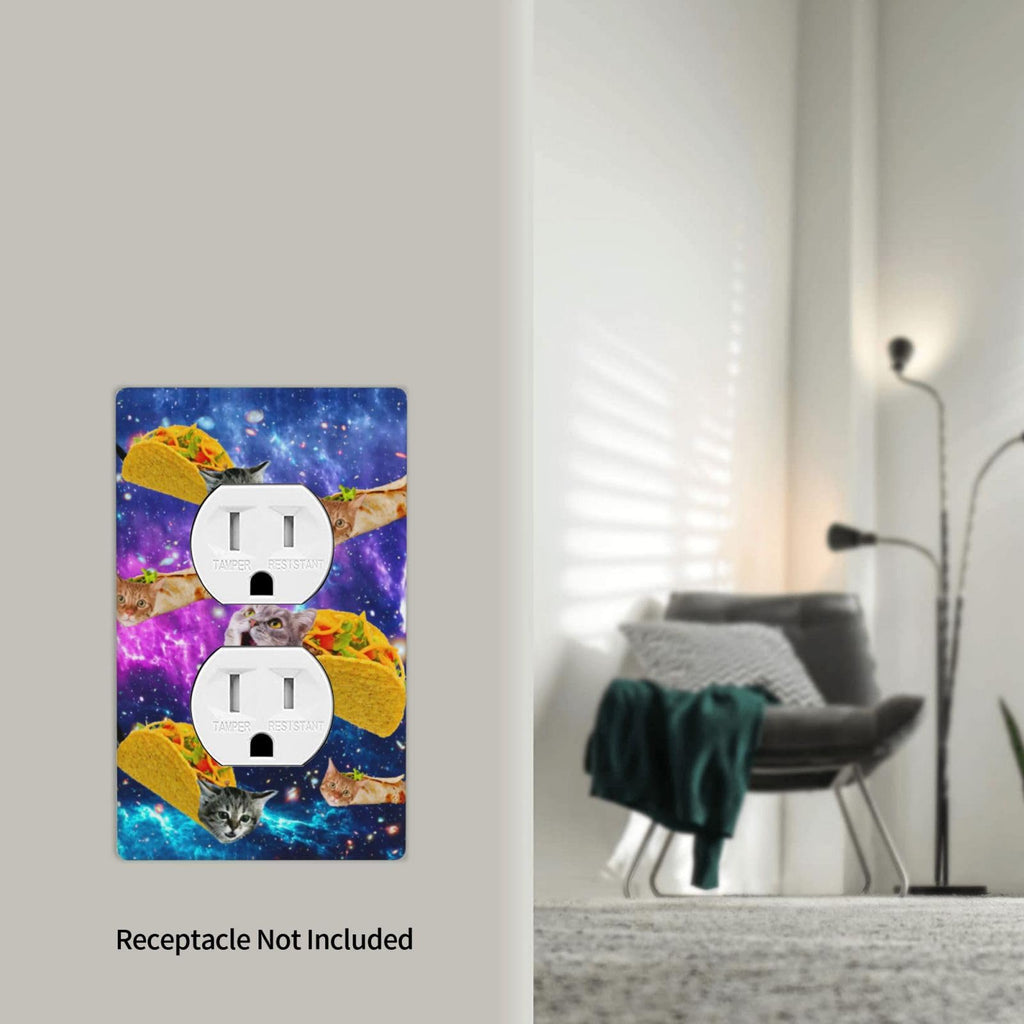 Cartoon Ice Cream Cone With Dripping White Glaze And Wafer Decor Print Light Switch Plate Cover Plastic Wall Plates (Single Gang Electrical Switch Duplex Outlet Cover)