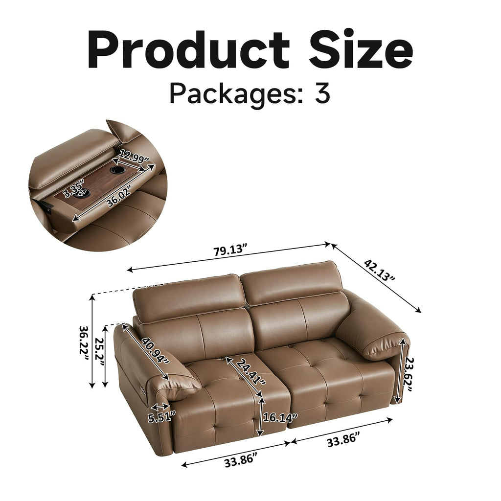 Electric Pull Out Sofa With Adjustable Headrests