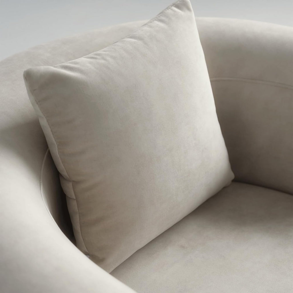 Acanva Mellow Tight Curved Back Accent Chairs Set of 2, Velvet Sofa