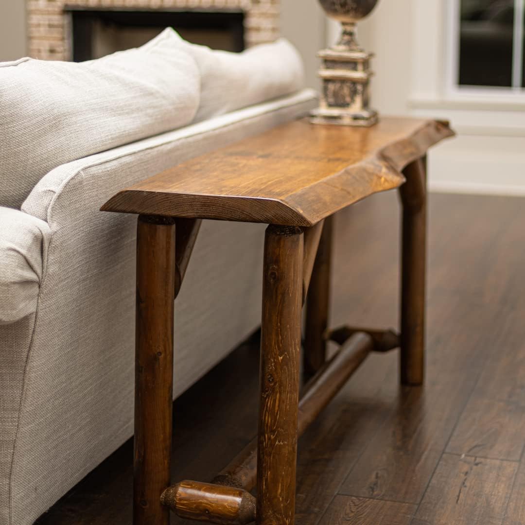 Live-Edge Wood Console Table