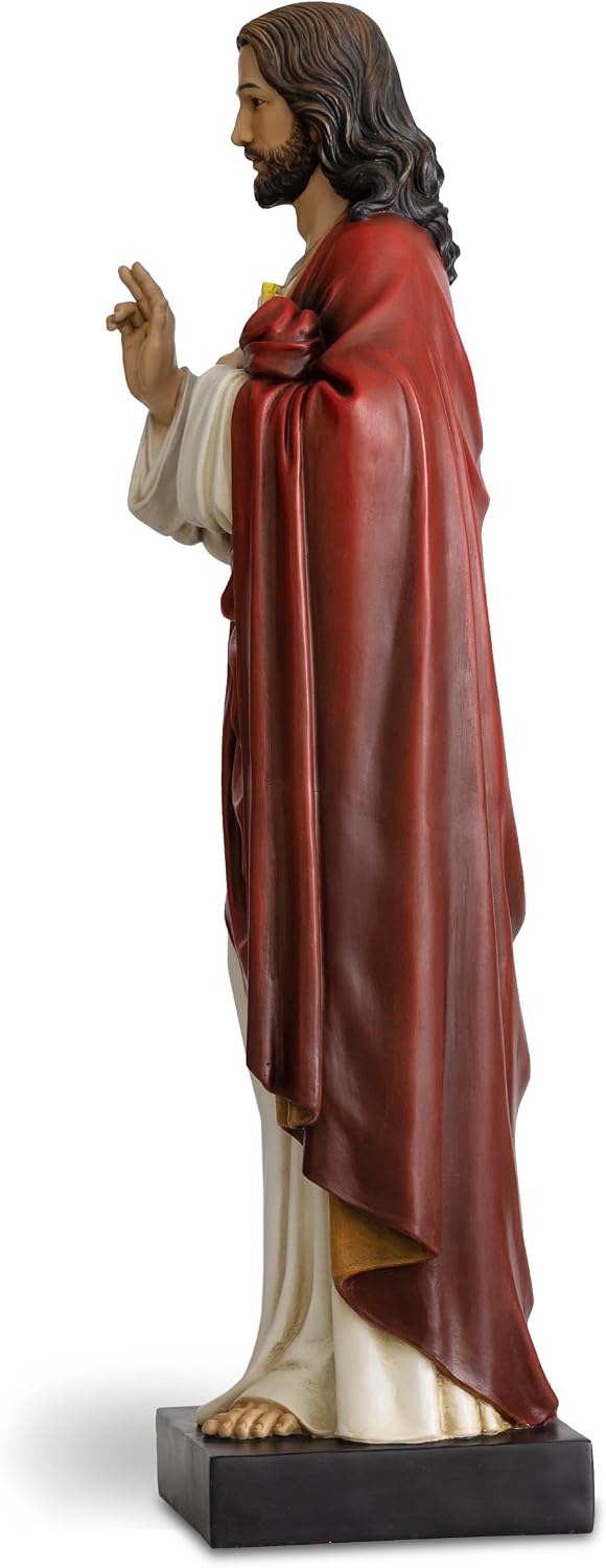 DevotedWalls 24.75-inch Large Sacred Heart of Jesus Statue