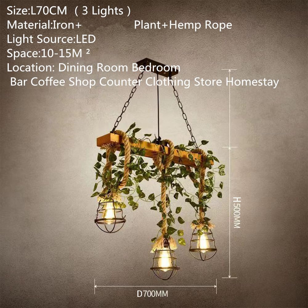 American Pastoral Restaurant Pendant Light LED Retro Creativity Hemp Rope Music