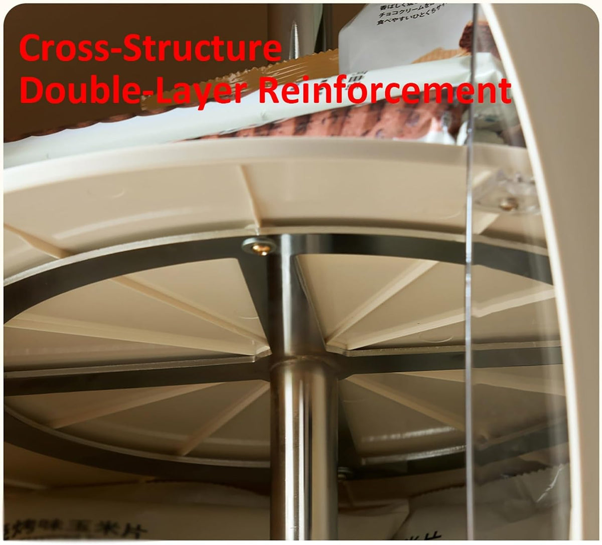 Rotating Three-Tier Side Table Cabinet