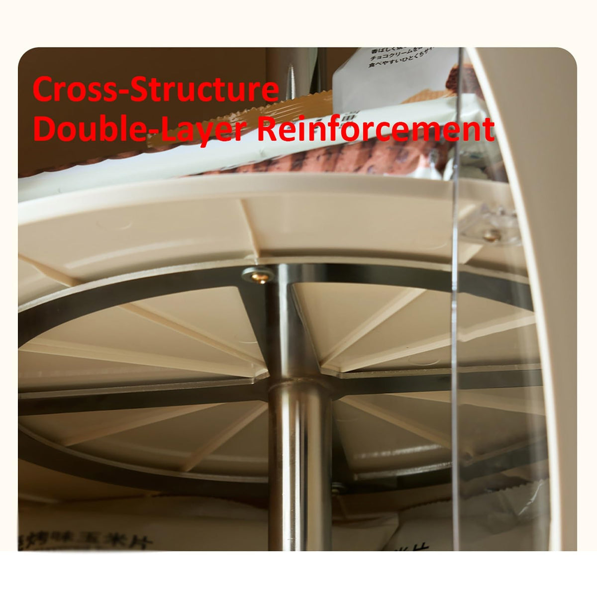 Rotating Three-Tier Side Table Cabinet