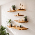 Solid Wood Live-Edge Floating Shelf
