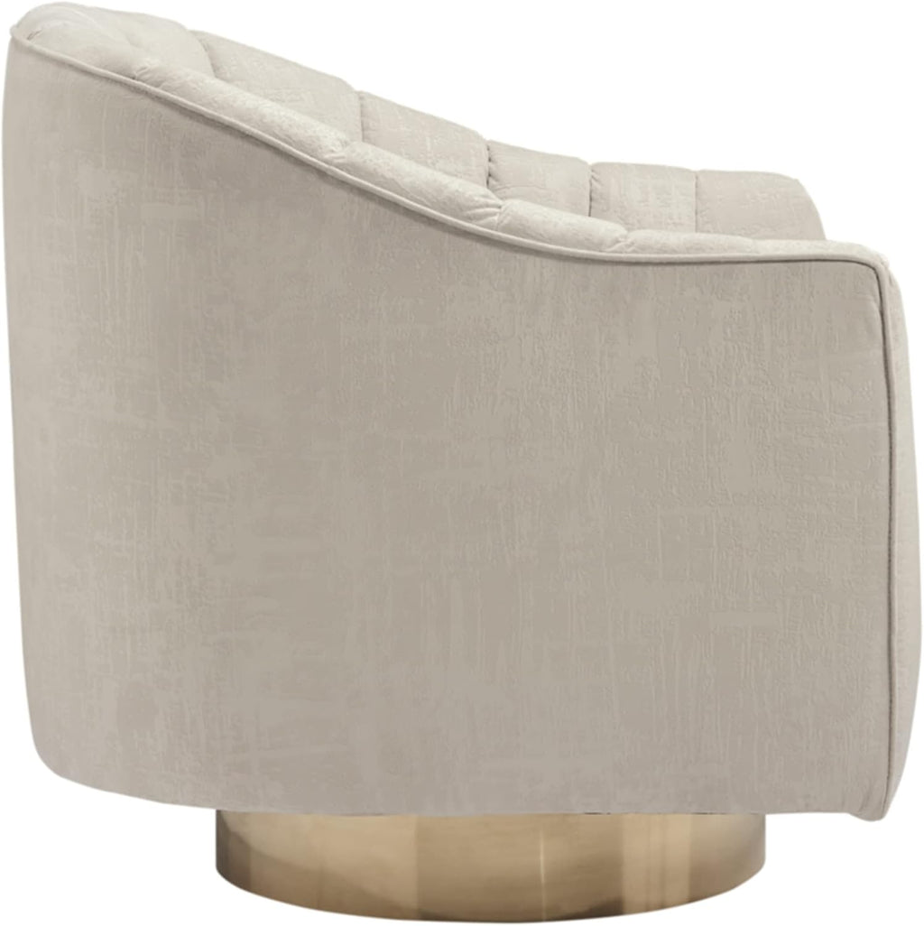 Signature Design by Ashley Swivel Barrel Accent Chair, Pearl, Penzlin