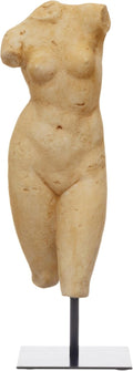 Creative Co-Op Resin Female Body Figure on Metal Stand, Plaster Finish