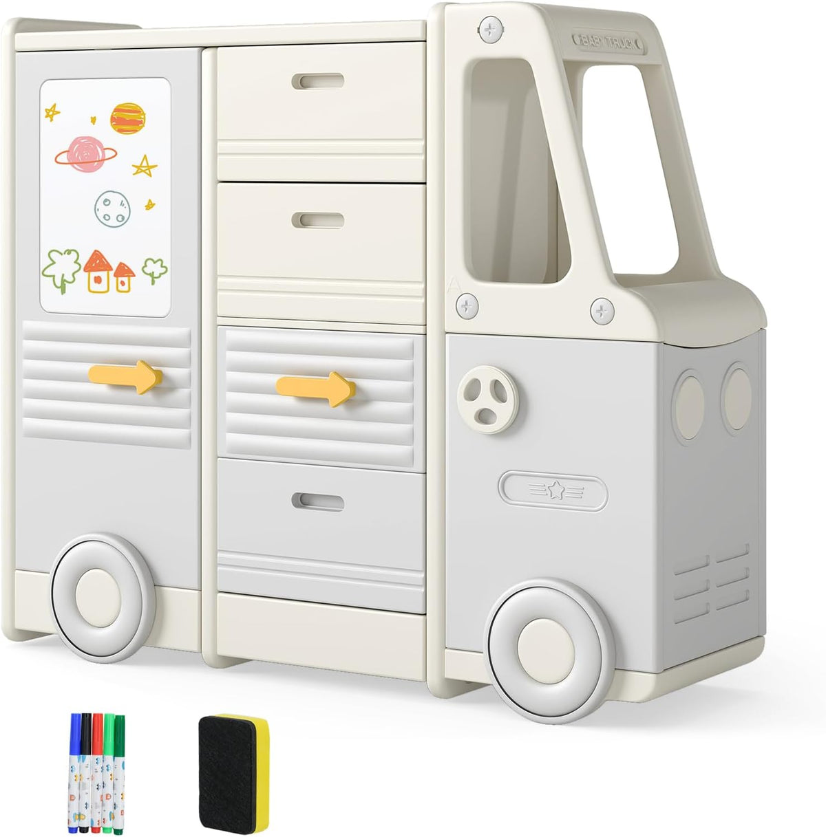 Bus-Shaped Children's Toy Storage Cabinet