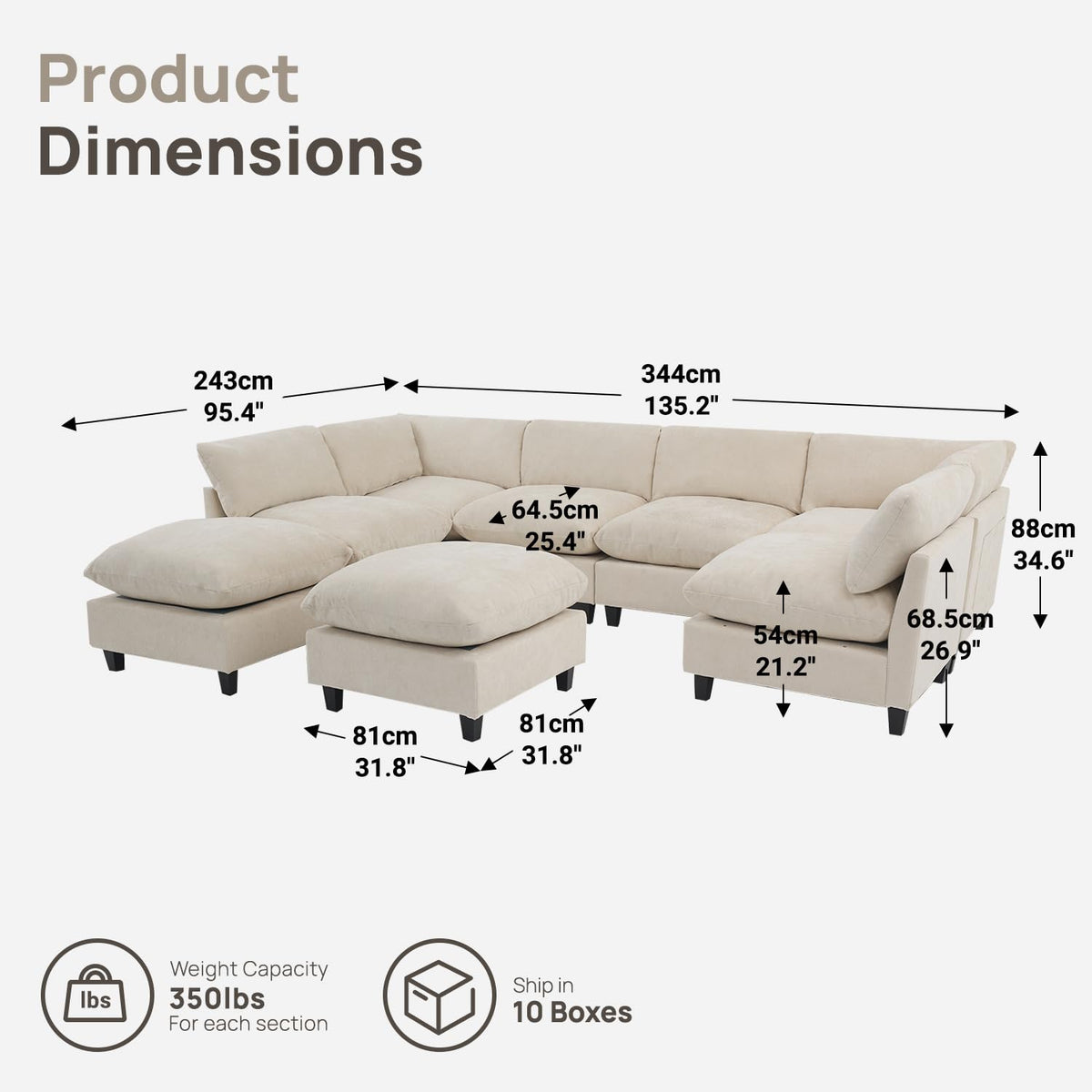 Iroomy Modular Sectional Sofa