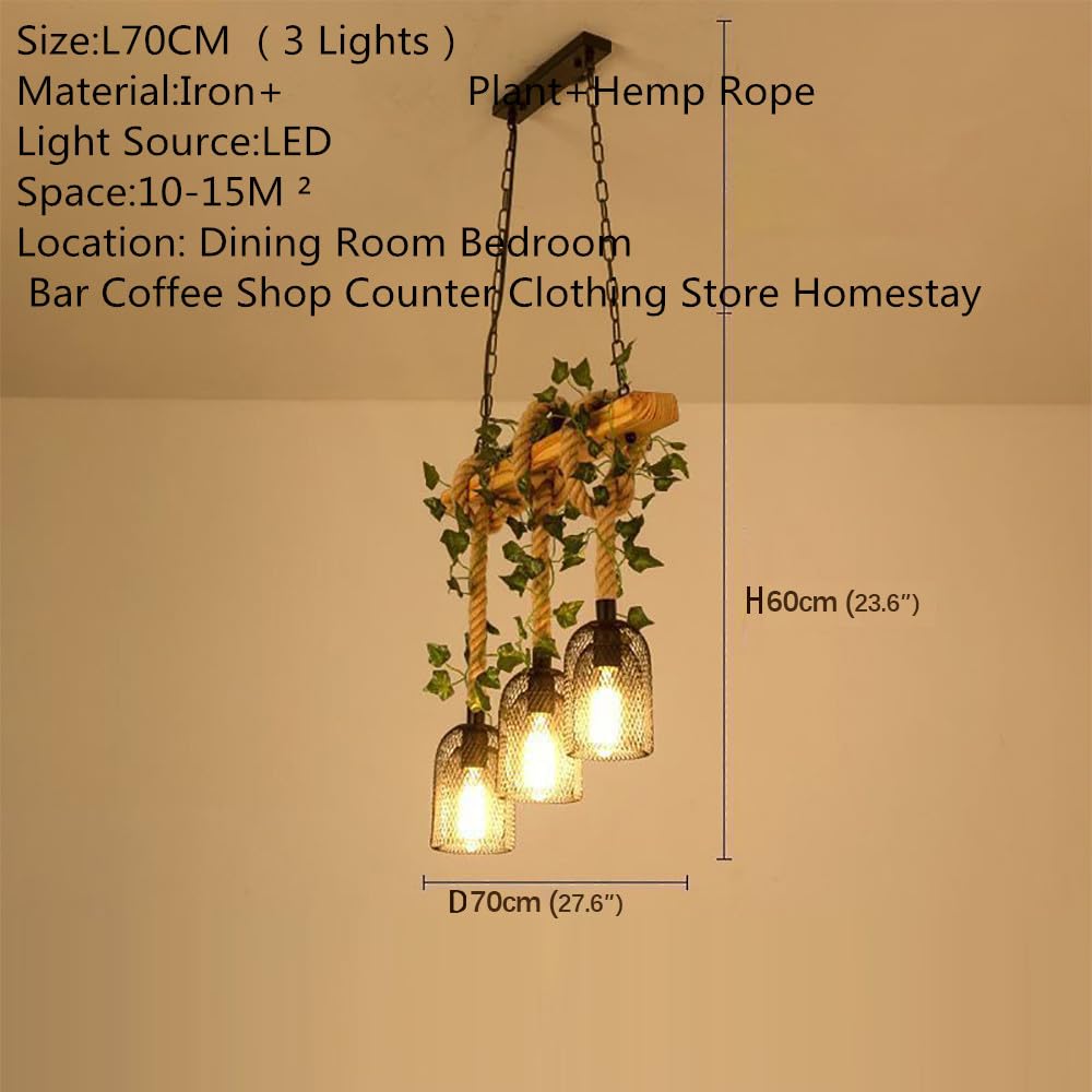 American Pastoral Restaurant Pendant Light LED Retro Creativity Hemp Rope Music