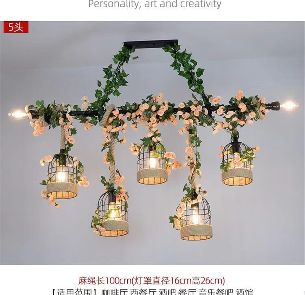 American Pastoral Restaurant Pendant Light LED Retro Creativity Hemp Rope Music
