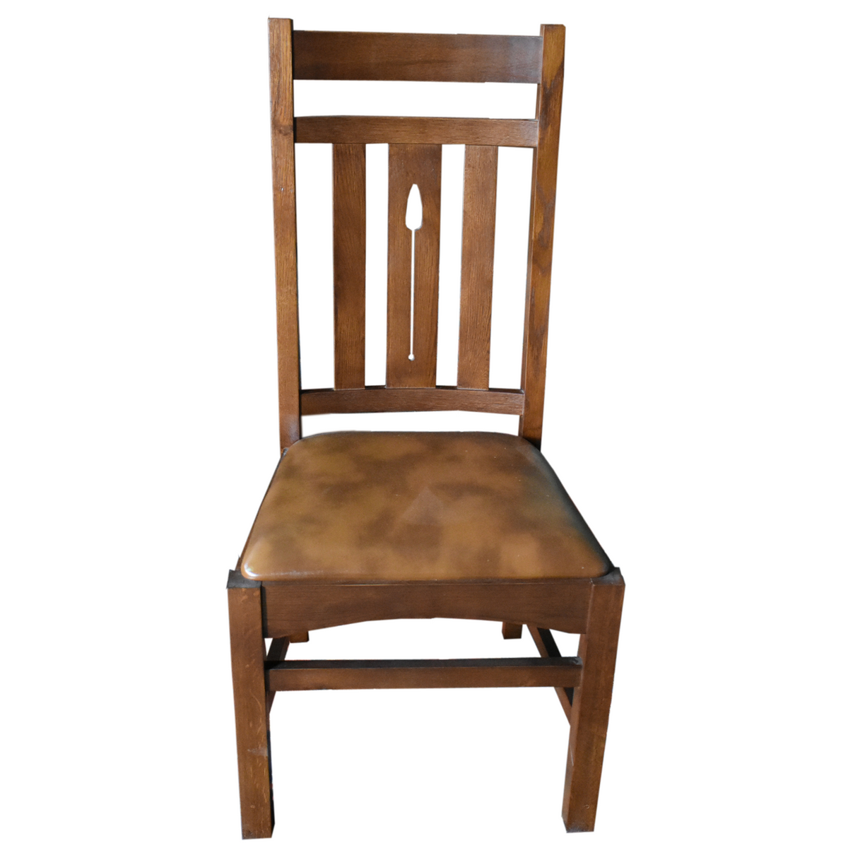 Mission Oak Round Dining Set with Six Chairs