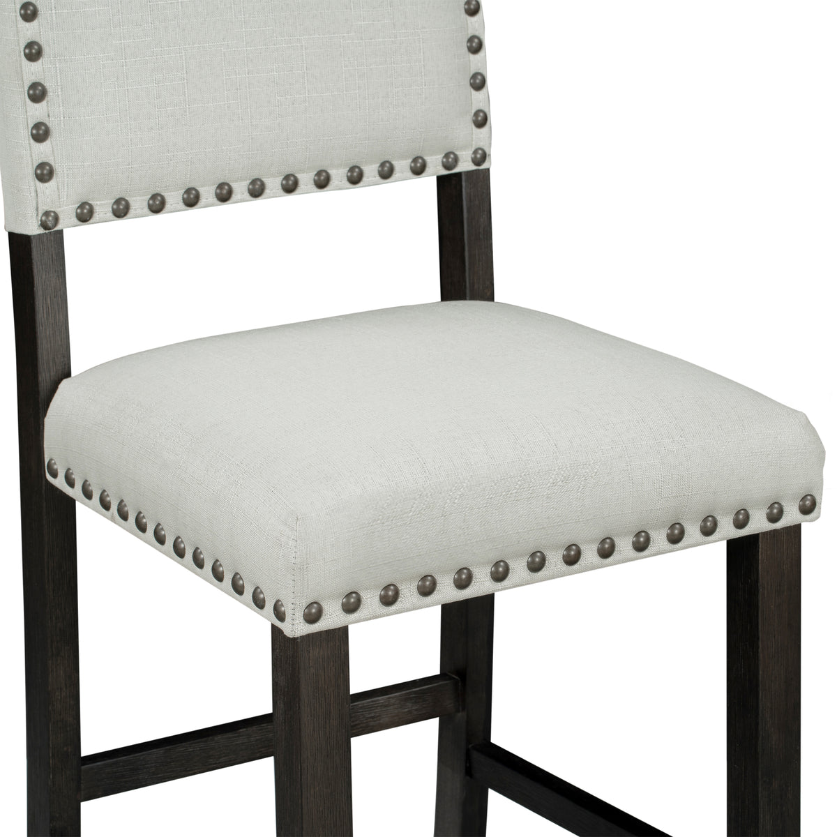 Espresso & Beige Counter-Height Dining Set