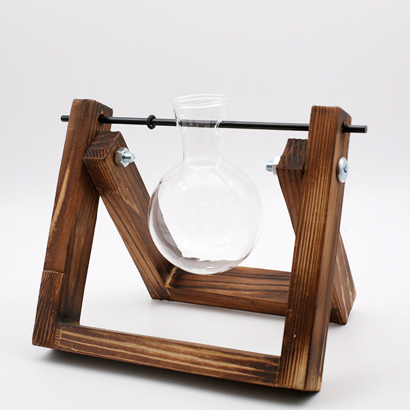 Swing Wood-Stand Glass Propagation Vase